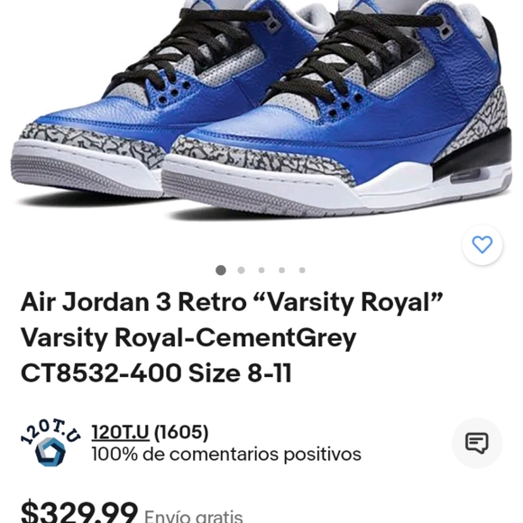 Jordan 3 blue - Picture 3 of 3